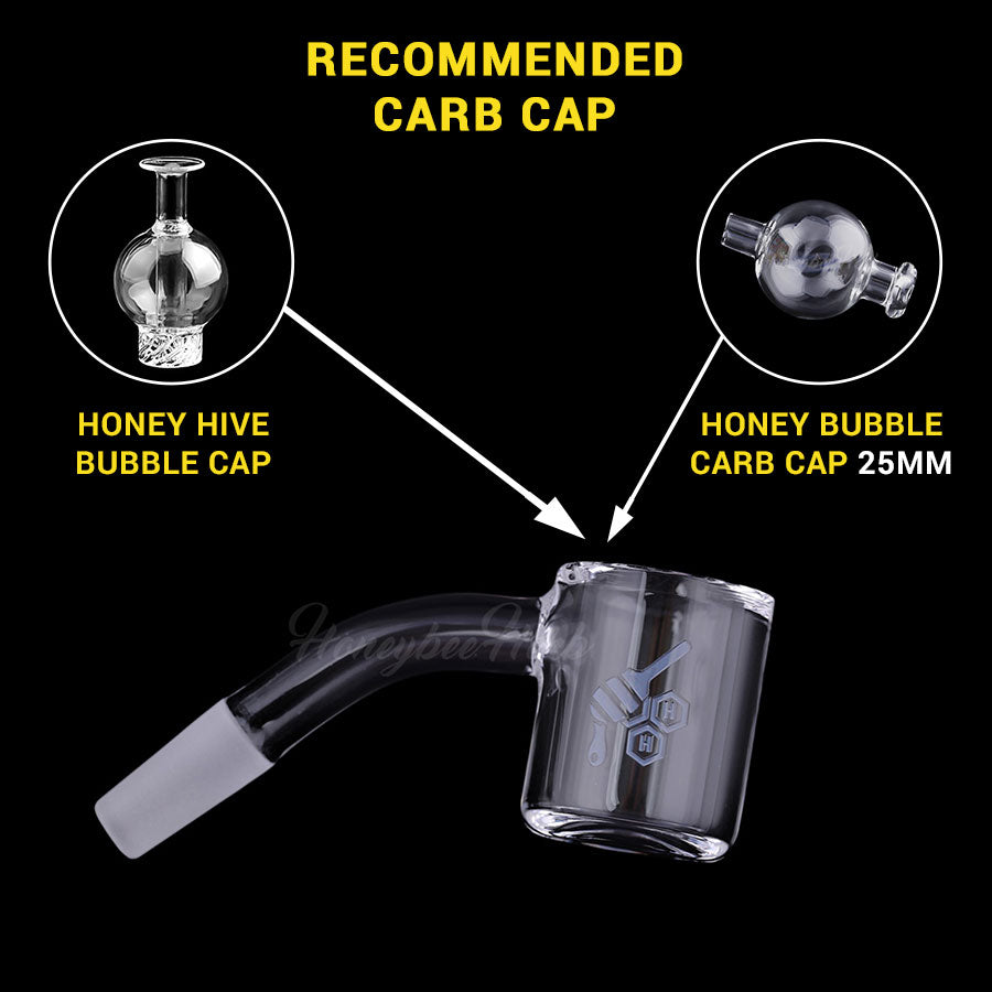 Original Bevel Quartz Banger 45Â° Degree Yellow Line with 10mm 14mm 18mm Male & Female Joints for waterpipes | Honeybee Herb