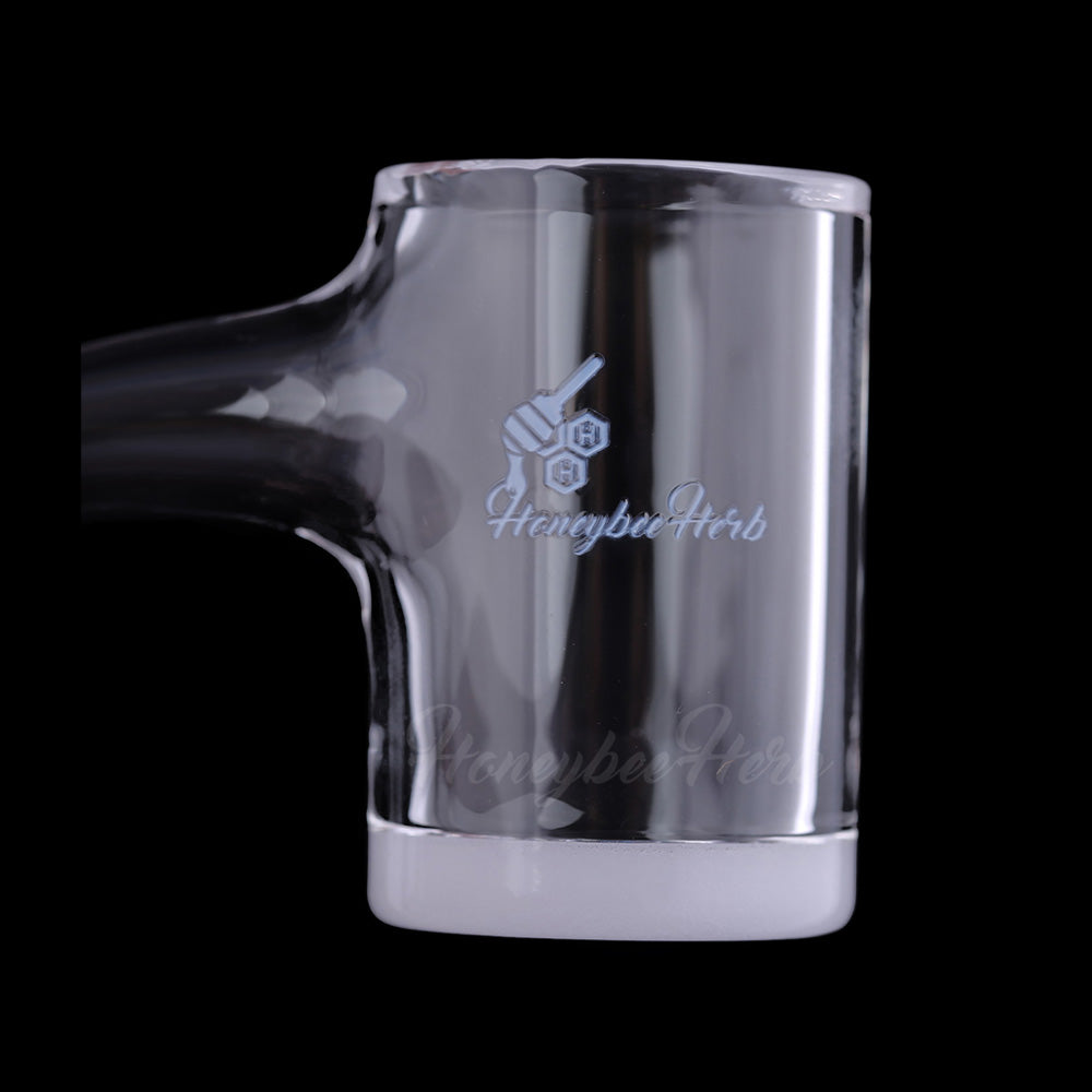 Honey & Milk Bevel Quartz Banger 90 Degree Black Line with 10mm 14mm 18mm Male & Female Joints for Dab Rigs Bongs | Honeybee Herb