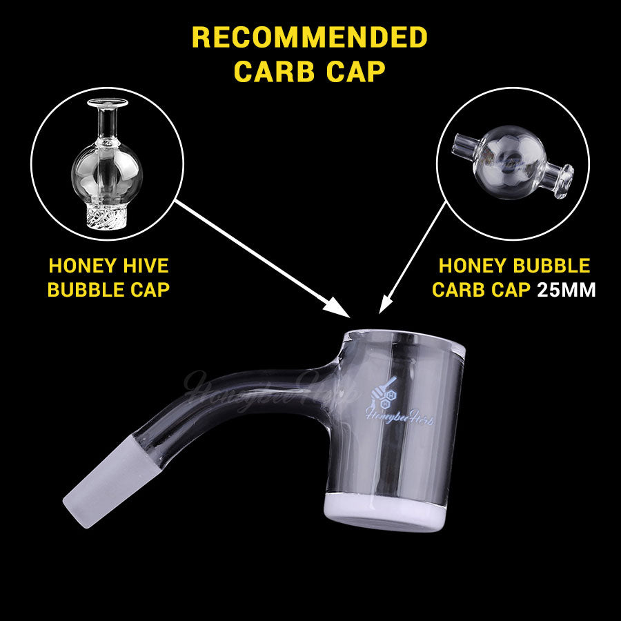 Honey & Milk Bevel Quartz Banger 45Â° Degree Black Line with 10mm 14mm 18mm Male & Female Joints for waterpipes | Honeybee Herb