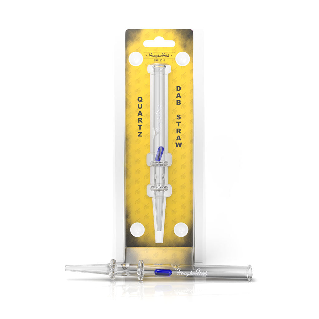 Quartz Dab Straw With Spin Pearl Yellow Packaging View