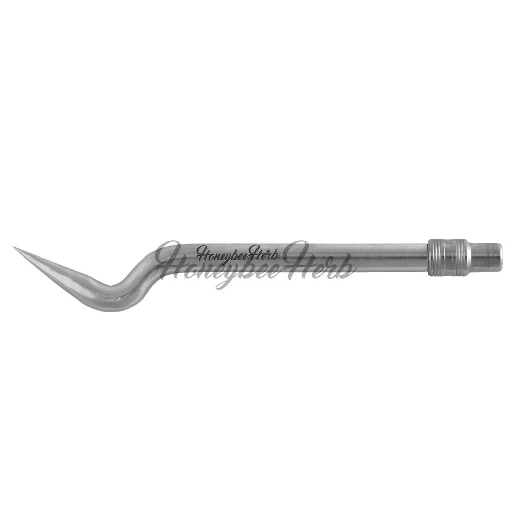 Stainless Steel Titanium Bent Pencil Silver Close for Quartz Bangers & Nails | Honeybee Herb