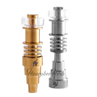 Thumbnail for Titanium Gold And Silver 6 in 1 Hybrid Dab Enail Compatible With 10mm 14mm 18mm Male & Female Joints for Dab Rig Bongs | Honeybee Her