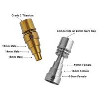 Thumbnail for Titanium 6 in 1 Original Enail Dab Nail Compatible With 10mm 14mm 18mm Male & Female Joints Infographic | Honeybee Herb