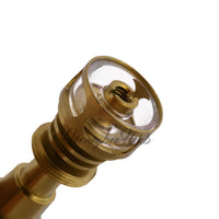 Thumbnail for Titanium Gold 6 in 1 Cage Hybrid Dab Nail Compatible With 10mm 14mm 18mm Male & Female Joint For Dab Rig Bongs | Honeybee Herb