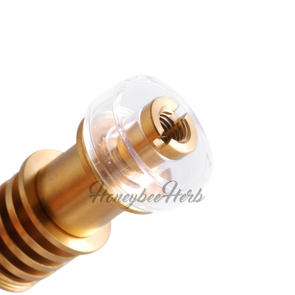 Titanium Gold 6 in 1 Hybrid Dab Enail Compatible With 10mm 14mm 18mm Male & Female Joints for Dab Rig Bongs | Honeybee Herb