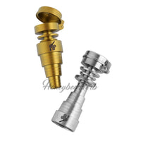 Thumbnail for Titanium Gold & Silver 6 in 1 Carb Cap Dab Nail Compatible With 10mm 14mm 18mm Male & Female Joints For Dab Rig | Honeybee Herb