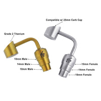 Thumbnail for Titanium Gold And Silver 2 In 1 Banger Dab Nail Compatible With 10mm 14mm 18mm Male & Female Joints Infographic | Honeybee Herb