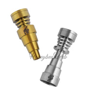 Thumbnail for Titanium Gold & Silver 6 in 1 Skillet Dab Nail Compatible With 10mm 14mm 18mm Male & Female Joint For Bongs | Honeybee Herb