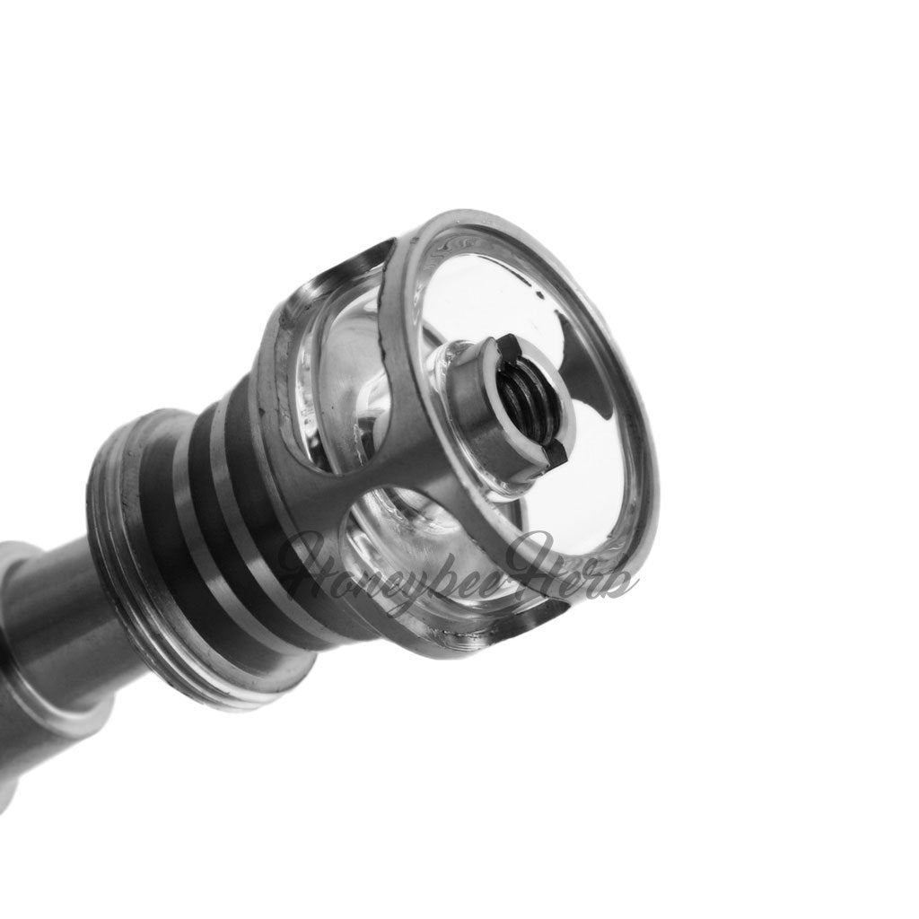 Titanium Silver 6 in 1 Cage Hybrid Dab Nail Compatible With 10mm 14mm 18mm Male & Female Joint For Dab Rig Bongs | Honeybee Herb