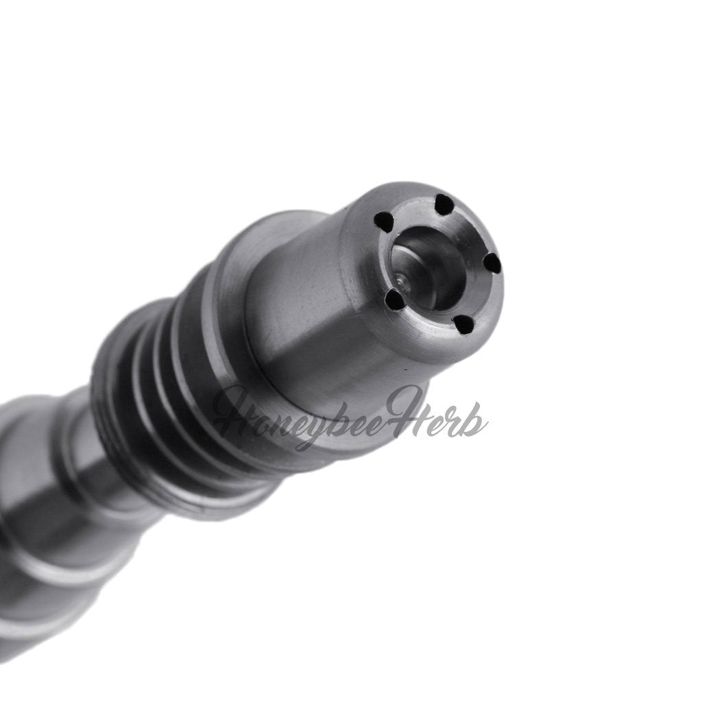 Titanium Silver 6 in 1 Skillet Enail Dab Nail Compatible With 10mm 14mm 18mm Male & Female Joint For Dab Rig Bongs | Honeybee Herb