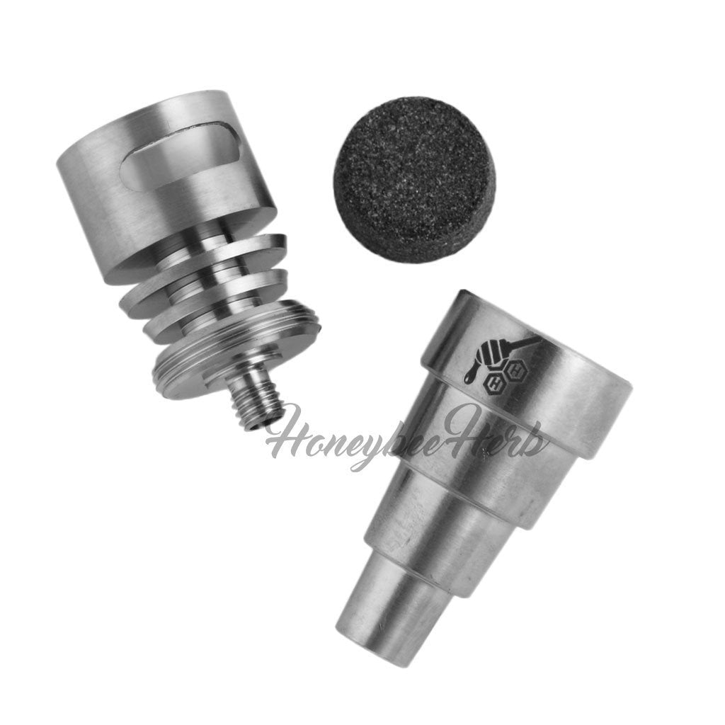 Titanium Silver 6 in 1 Moon Rock Dab Nail Compatible With 10mm 14mm 18mm Male & Female Joint For Dab Rig Bongs | Honeybee Herb