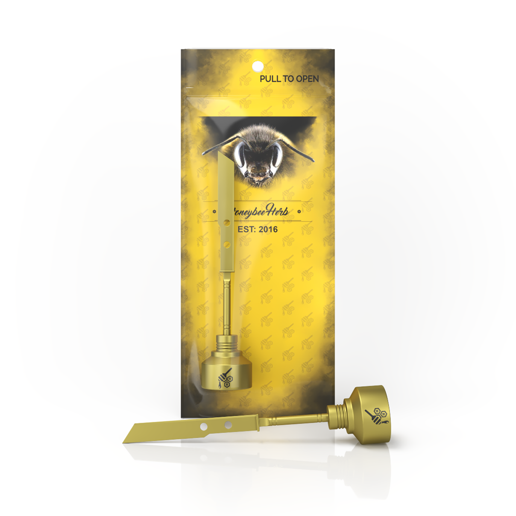 Titanium Sword Carb Cap Dab Tool 25mm Gold For Quartz Bangers & Nails| Honeybee Herb