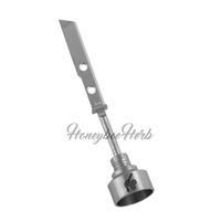 Thumbnail for Titanium Sword Carb Cap Dab Tool 25mm Silver Close For Quartz Bangers & Nails | Honeybee Herb