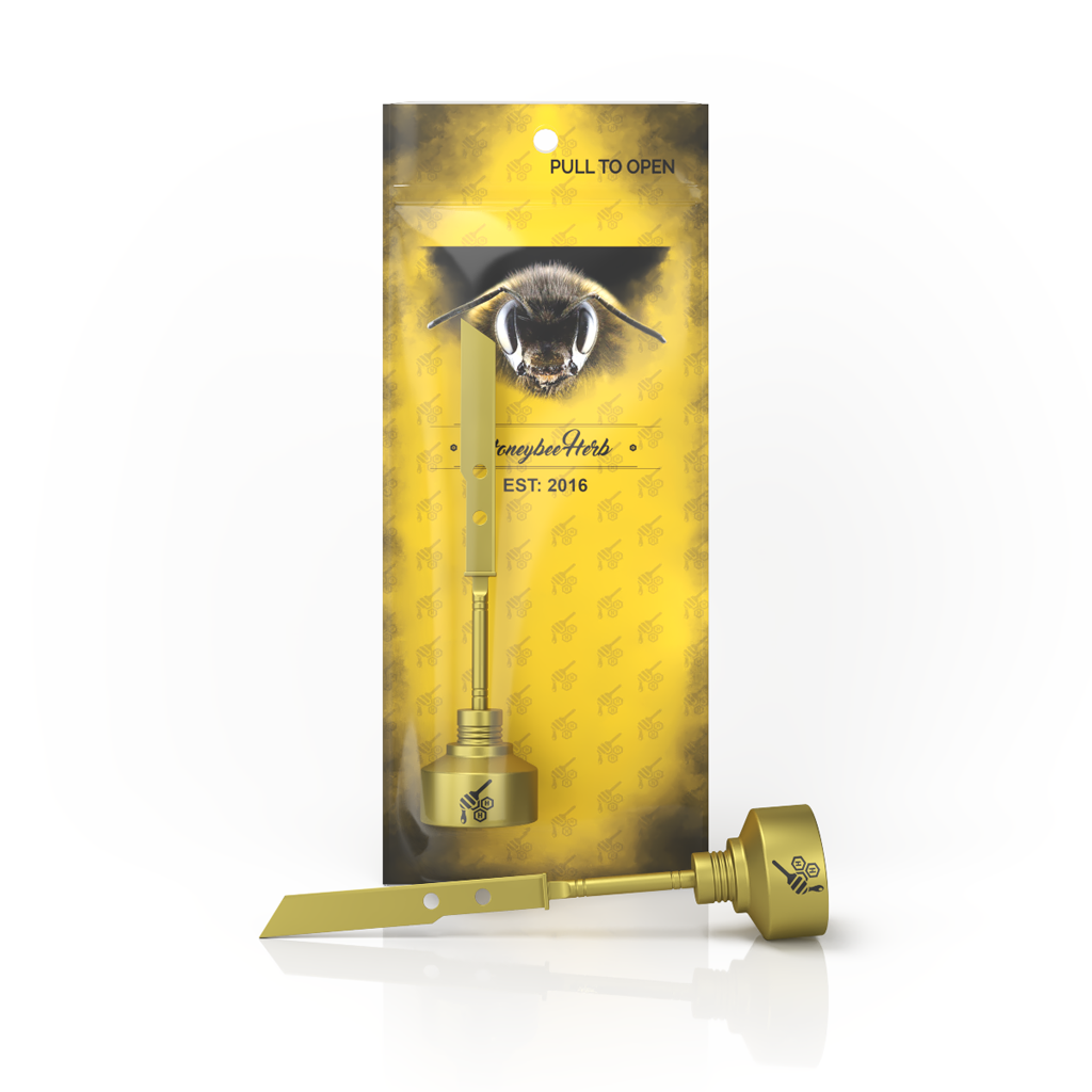 Titanium Sword Carb Cap Dab Tool 27mm Gold For Quartz Bangers & Nails | Honeybee Herb