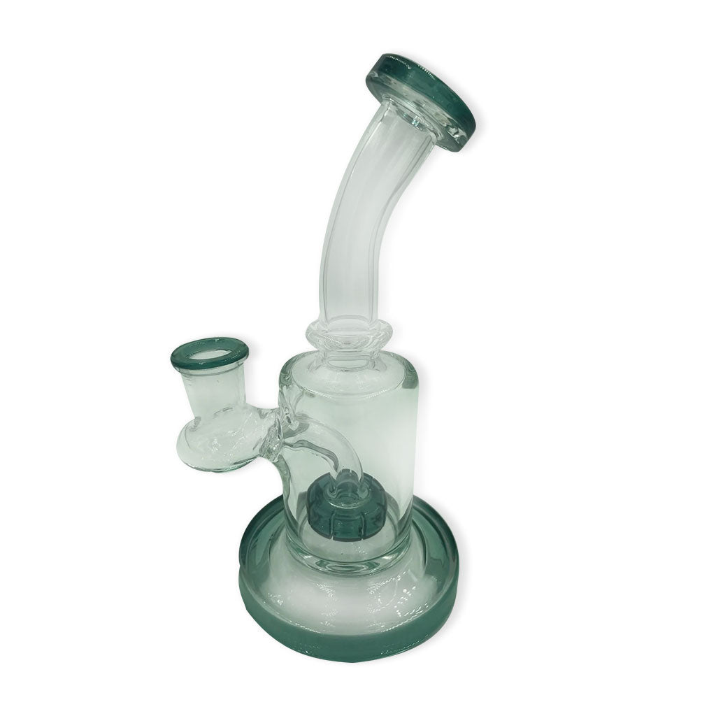 Water Pipe 7in Rig Dark Green for Quartz Bangers, Carb Cap, Dab tool & Inserts | Honeybee Herb