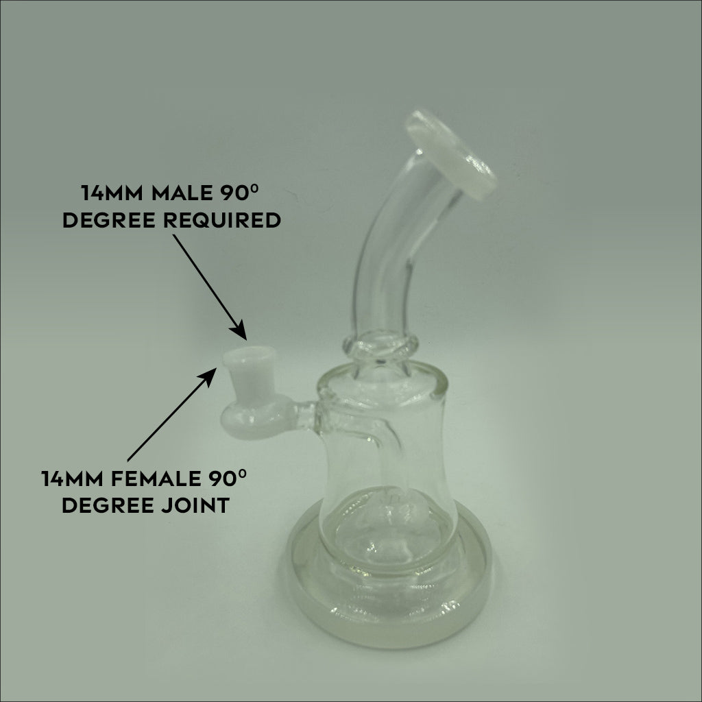 Water Pipe 8in Rig White Infographic | Honeybee Herb