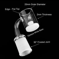 Thumbnail for Honey & Milk Core Reactor Quartz Banger 90 Degree Male & Female Joints for Dab Rigs Bongs | Honeybee Herb
