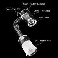 Thumbnail for Enail Core Reactor Quartz Banger 90 Degree Yellow Line with 10mm 14mm 18mm Male & Female Joints for Dab Rigs Bongs | Honeybee Herb