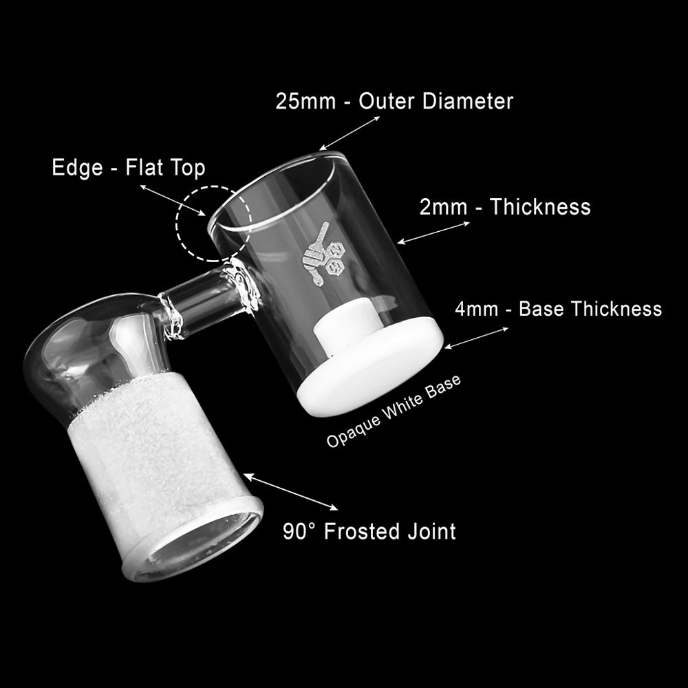 Honey & Milk Core Reactor Sidecar Quartz Banger 90 Degree Male & Female Joints for Dab Rigs Bongs | Honeybee Herb
