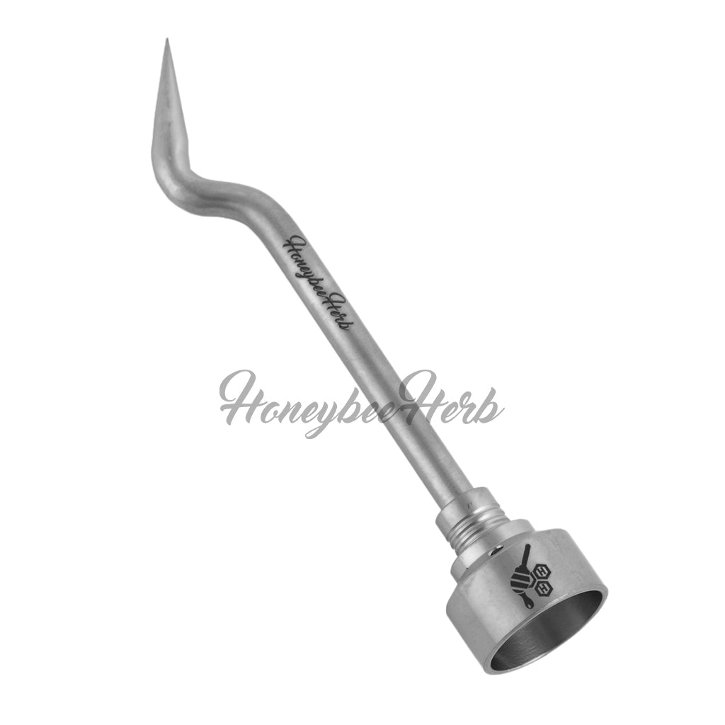 Titanium Bent Pencil with Carb Cap Dab Nail - Titanium Dab Tool | Honeybee Herb