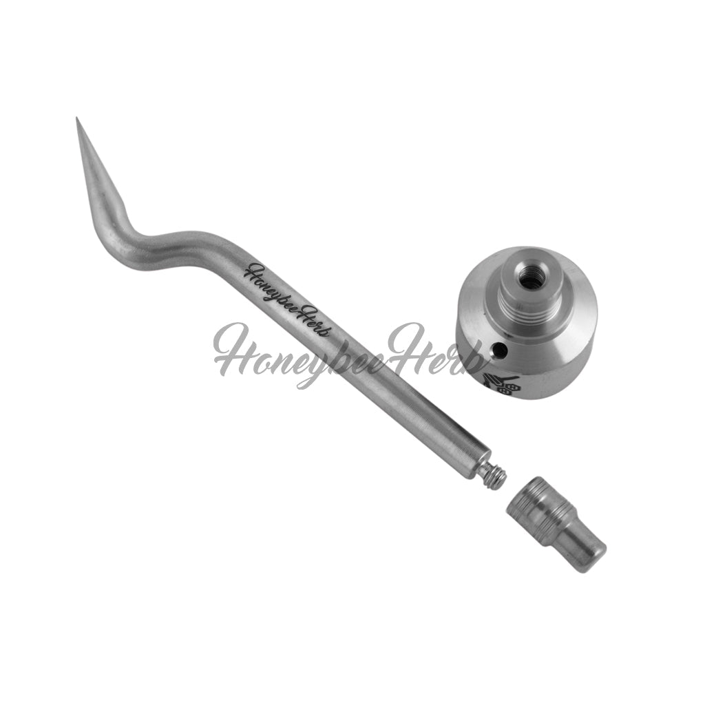 Titanium Bent Pencil with Carb Cap Dab Nail - Titanium Dab Tool | Honeybee Herb